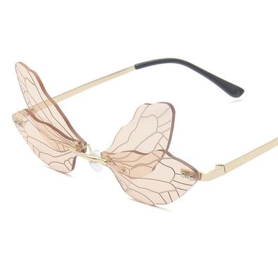 Randlose Libellen-Sonnenbrille, Vintage-Brille auf Unisex-Sonnenbrillen, Party (6#)