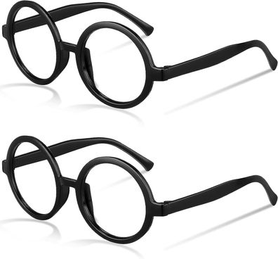 2er-Pack runde Brillen ohne Gl?ser, Halloween, Unisex-Sonnenbrillen, klein
