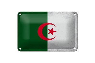 Blechschild Flagge Algerien 18x12 cm Flag Algeria Vintage Deko Schild