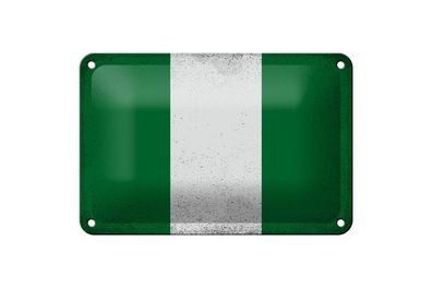 Blechschild Flagge Nigeria 18x12 cm Flag of Nigeria Vintage Deko Schild