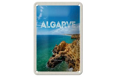 Blechschild Reise 12x18 cm Algarve Portugal Meer Urlaub Deko Schild