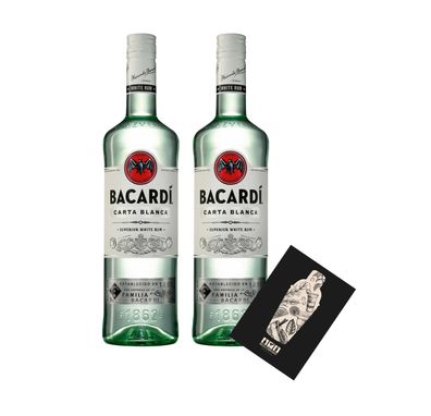 Bacardi 2er Set Carta Blanca 2x 0,7L (37,5% Vol) Superior white Rum- [Enthält S