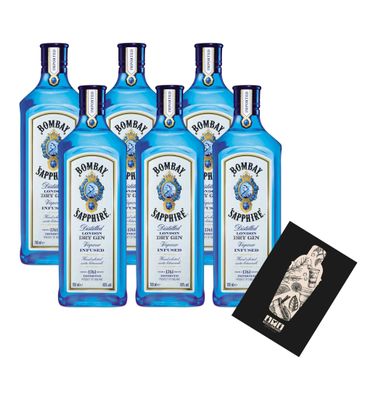 Bombay Sapphire 6er Set Distilled London Dry Gin 6x 0,7L (40% vol) Vapour infus