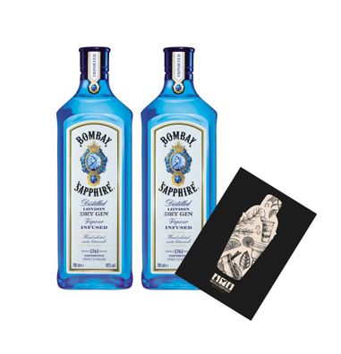 Bombay Sapphire 2er Set Distilled London Dry Gin 2x 0,7L (40% vol) Vapour infus
