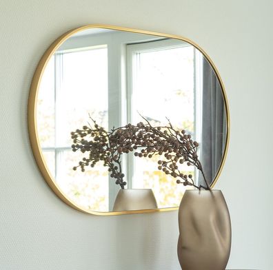 Moderner Spiegel ORLONA gold oval ca.50x80 cm Metall