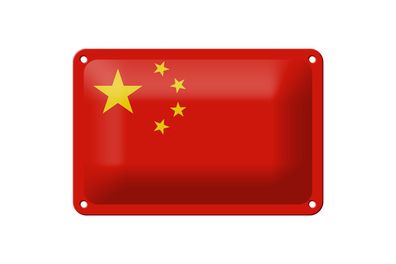 Blechschild Flagge China 18x12 cm Flag of China Deko Schild