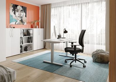 Büro Schreibtisch Stehtisch höhenverstellbar 120x80 cm Modell XMST12 mit Tast-Scha...