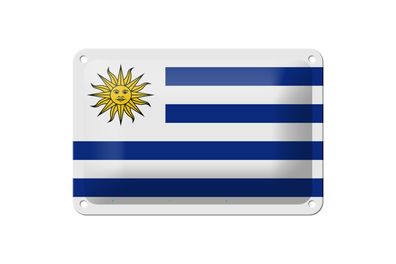 Blechschild Flagge Uruguays 18x12 cm Flag of Uruguay Deko Schild