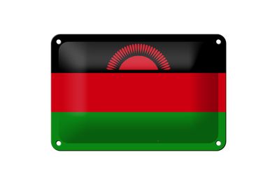 Blechschild Flagge Malawis 18x12 cm Flag of Malawi Deko Schild