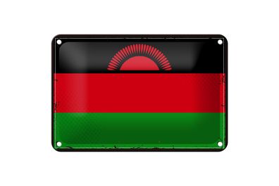 Blechschild Flagge Malawis 18x12 cm Retro Flag of Malawi Deko Schild