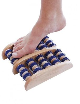 RFM Fußmassageroller aus Holz Fußmassagegerät Fußroller Massageroller 10 Achsen