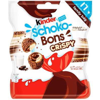 Kinder Schoko-Bons Crispy 67g Familien Pack Ferrero Kinderschokolade