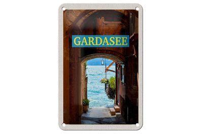 Blechschild Reise 12x18 cm Gardasee Italien See Urlaub Sommer Schild