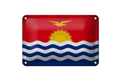 Blechschild Flagge Kiribati 18x12cm Flag Kiribati Vintage Deko Schild