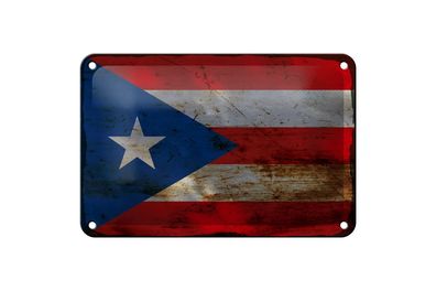 Blechschild Flagge Puerto Rico 18x12 cm Puerto Rico Rost Deko Schild