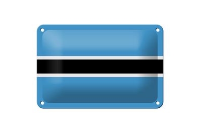 Blechschild Flagge Botswanas 18x12 cm Flag of Botswana Deko Schild