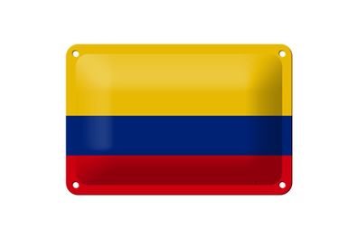 Blechschild Flagge Kolumbiens 18x12 cm Flag of Colombia Deko Schild