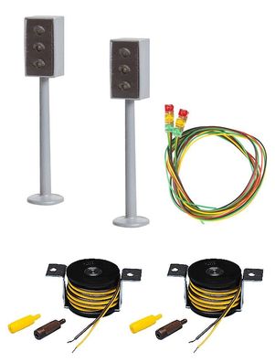 Faller 161656 2 LED-Ampeln mit Stopp-Stellen Epoche