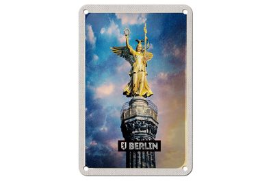 Blechschild Reise 12x18 cm Berlin DE Alexanderplatz Siegessäule Schild