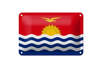 Blechschild Flagge Kiribatis 18x12 cm Flag of Kiribati Deko Schild