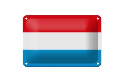 Blechschild Flagge Luxemburgs 18x12 cm Flag of Luxembourg Deko Schild