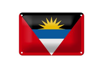 Blechschild Flagge Antigua und Barbuda 18x12 cm Flag Deko Schild