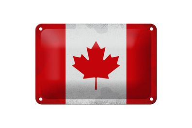 Blechschild Flagge Kanada 18x12 cm Flag of Canada Vintage Deko Schild