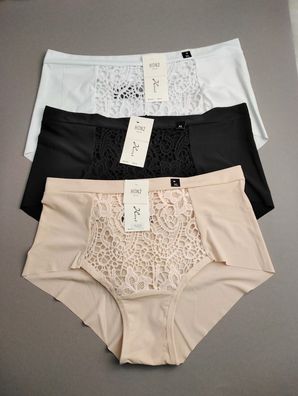 3er Set Damen Slips Frauen Unterhose sexy Höschen Spitze Unterwäsche Pants 40-44