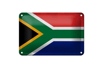 Blechschild Flagge Südafrika 18x12 cm South Africa Vintage Deko Schild