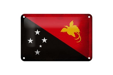 Blechschild Flagge Papua-Neuguinea 18x12 cm Guinea Vintage Deko Schild