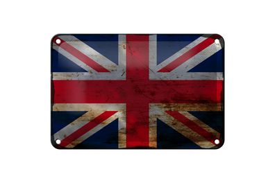 Blechschild Flagge Union Jack 18x12 cm United Kingdom Rost Deko Schild