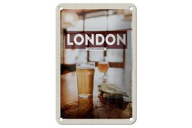 Blechschild Reise 12x18 cm London UK Kingdom Corona Deko Schild