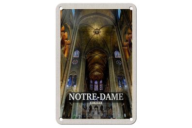 Blechschild Reise 12x18 cm Notre Dame Paris Kathedrale Geschenk Schild