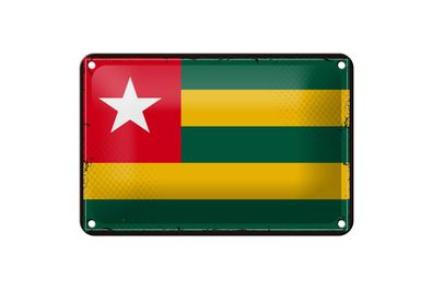 Blechschild Flagge Togos 18x12 cm Retro Flag of Togo Deko Schild