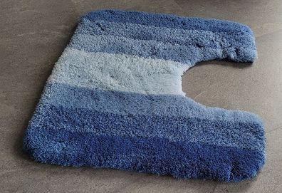 Girona Marineblau Blue WC-Vorleger mit Ausschnitt 55x50 cm. Vorleger Badteppich