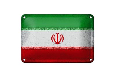 Blechschild Flagge Iran 18x12 cm Flag of iran Vintage Deko Schild