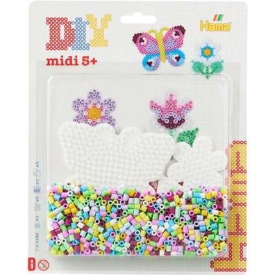 Hama® Bügelperlen Midi - Blister Blume & Schmetterling 1100 Stück