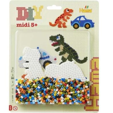 Hama® Bügelperlen Midi - Blister Dino & Auto 1100 Stück