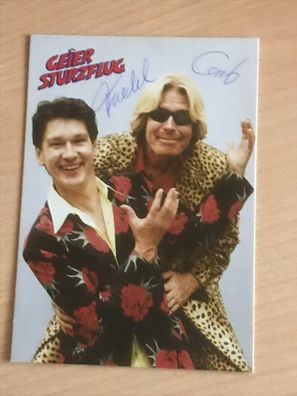 Geier Sturzflug Autogrammkarte orig signiert Schlager Rock Pop #6427
