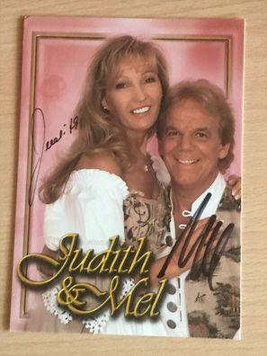 Judith & Mel Autogrammkarte orig signiert Schlager Rock Pop #6442