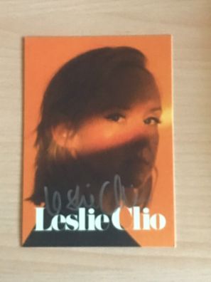 Leslie Clio Autogrammkarte orig signiert Schlager Rock Pop #6512