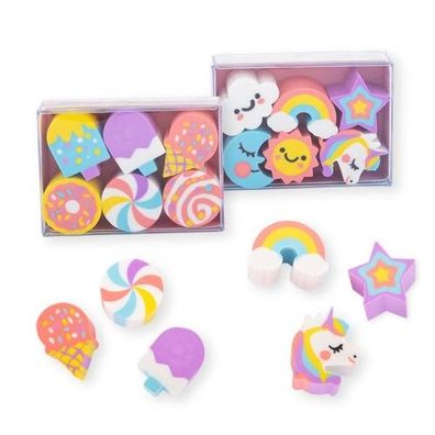 Trendhaus Radierer Einhorn & Candy Box 6er Set 2fach sortiert