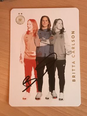 Britta Carlson Autogrammkarte orig signiert DFB Frauen WM 2023 #6406