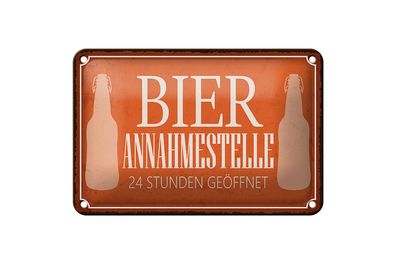 Blechschild Spruch 18x12 cm Bier Annahmestelle 24 Stunden Deko Schild
