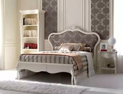 Bett 3tlg. Schlafzimmer Design Modern Luxus Nachttisch Bücherregal