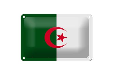 Blechschild Flagge Algeriens 18x12 cm Flag of Algeria Deko Schild