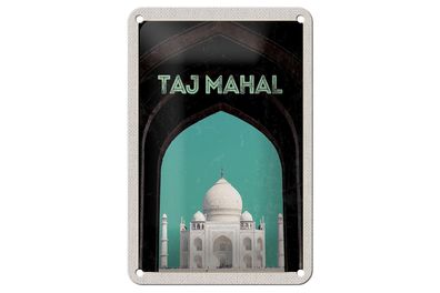 Blechschild Reise 12x18 cm Indien Asien Taj Mahal Kultur Schild