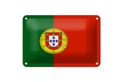 Blechschild Flagge Portugals 18x12 cm Flag of Portugal Deko Schild