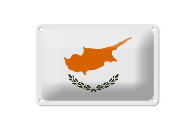 Blechschild Flagge Zypern 18x12 cm Flag of Cyprus Deko Schild