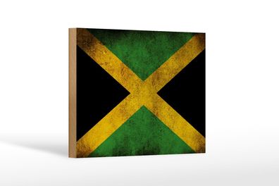 Holzschild Flagge 18x12 cm Jamaika Fahne Holz Deko Schild